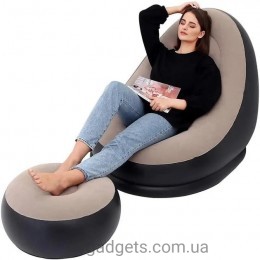 Надувной диван с пуфом Air Sofa Надувное велюровое кресло с пуфиком